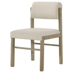 Home & Sleep Outlet - Kehoe Upholstered Dining Side Chair Cream and Natural Oak (Set of 2)