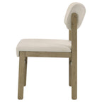 Home & Sleep Outlet - Kehoe Upholstered Dining Side Chair Cream and Natural Oak (Set of 2)
