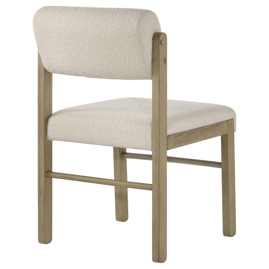 Home & Sleep Outlet - Kehoe Upholstered Dining Side Chair Cream and Natural Oak (Set of 2)