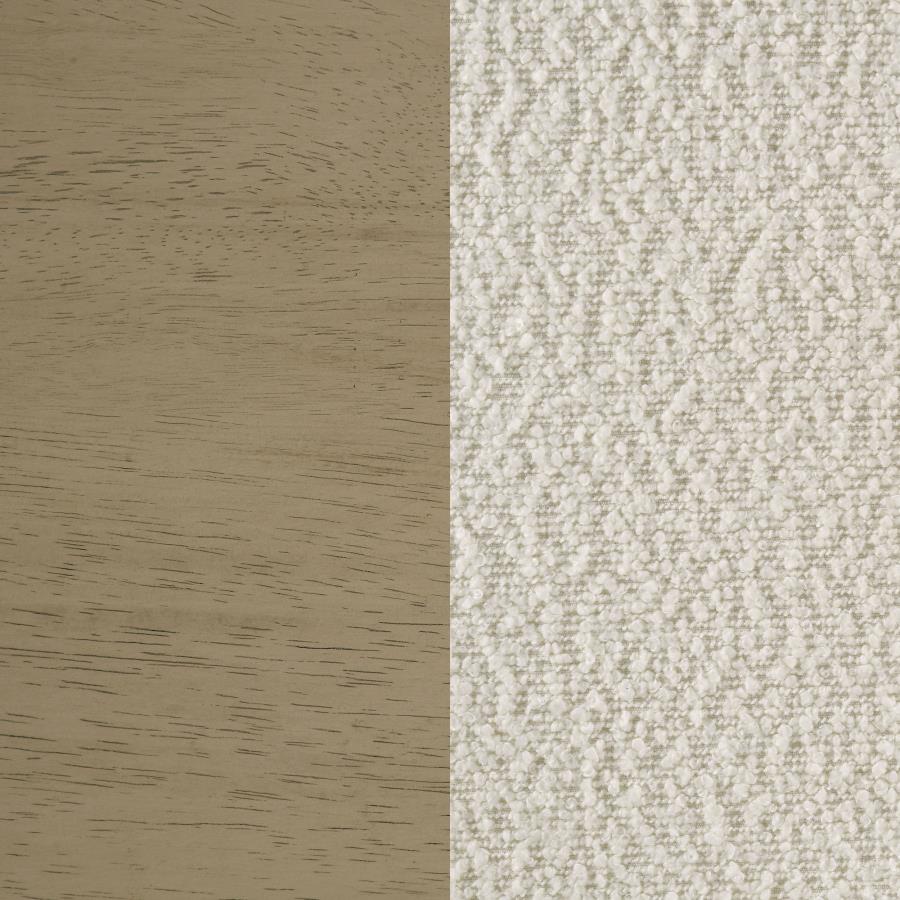 Home & Sleep Outlet - Kehoe Upholstered Dining Side Chair Cream and Natural Oak (Set of 2)