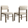 Home & Sleep Outlet - Kehoe Upholstered Dining Side Chair Cream and Walnut (Set of 2)