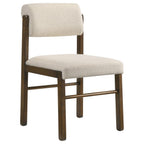 Home & Sleep Outlet - Kehoe Upholstered Dining Side Chair Cream and Walnut (Set of 2)