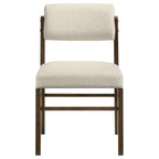 Home & Sleep Outlet - Kehoe Upholstered Dining Side Chair Cream and Walnut (Set of 2)