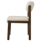 Home & Sleep Outlet - Kehoe Upholstered Dining Side Chair Cream and Walnut (Set of 2)