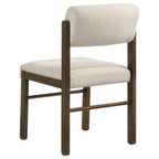 Home & Sleep Outlet - Kehoe Upholstered Dining Side Chair Cream and Walnut (Set of 2)