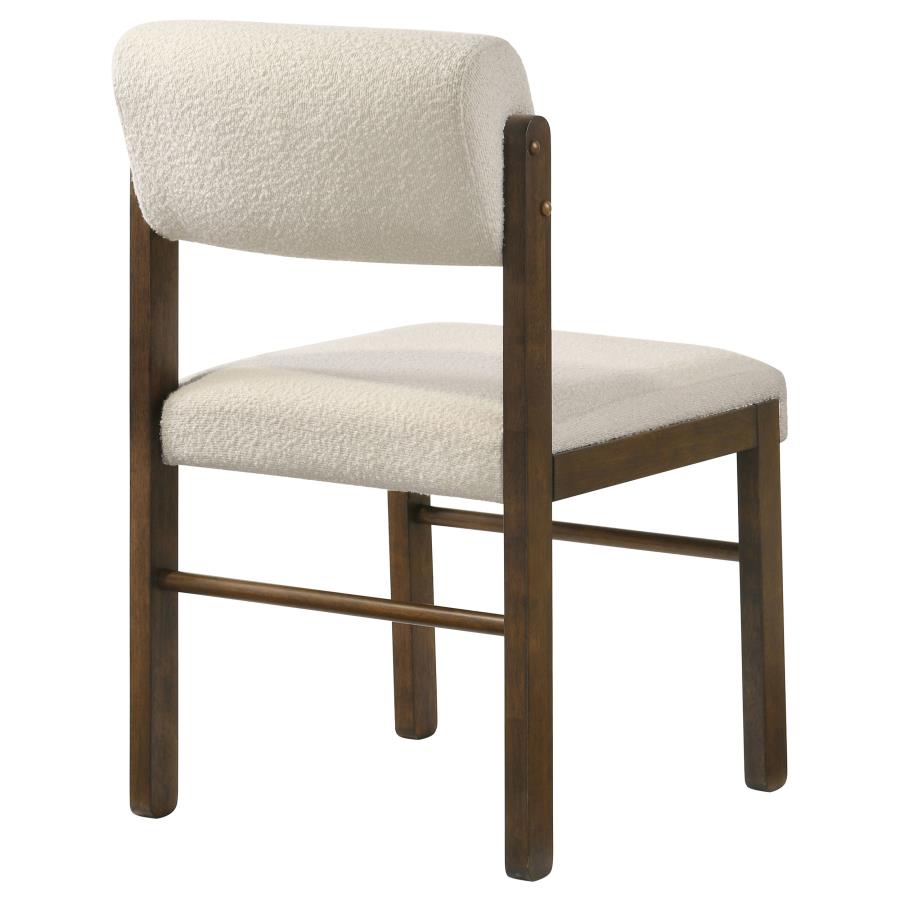 Home & Sleep Outlet - Kehoe Upholstered Dining Side Chair Cream and Walnut (Set of 2)