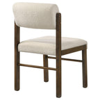 Home & Sleep Outlet - Kehoe Upholstered Dining Side Chair Cream and Walnut (Set of 2)