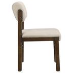 Home & Sleep Outlet - Kehoe Upholstered Dining Side Chair Cream and Walnut (Set of 2)