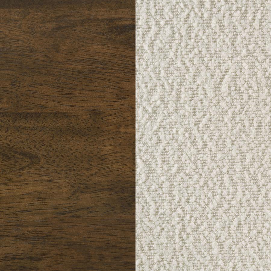 Home & Sleep Outlet - Kehoe Upholstered Dining Side Chair Cream and Walnut (Set of 2)
