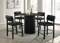 Hamlyn 5-piece Round Wood Counter Height Dining Set Black
