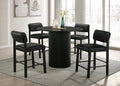 Home & Sleep Outlet - Hamlyn 5-piece Round Wood Counter Height Dining Set Black