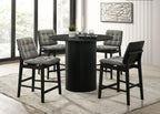 Home & Sleep Outlet - Hamlyn 5-piece Round Wood Counter Height Dining Set Grey and Black