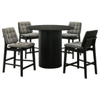 Home & Sleep Outlet - Hamlyn 5-piece Round Wood Counter Height Dining Set Grey and Black