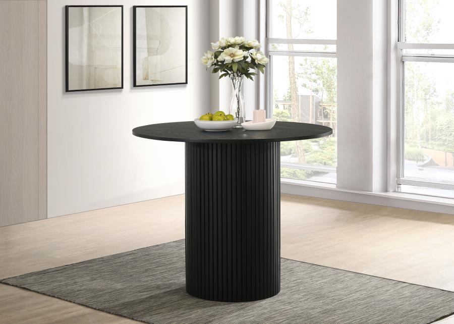 Home & Sleep Outlet - Hamlyn 43-inch Round Wood Counter Height Dining Table Black