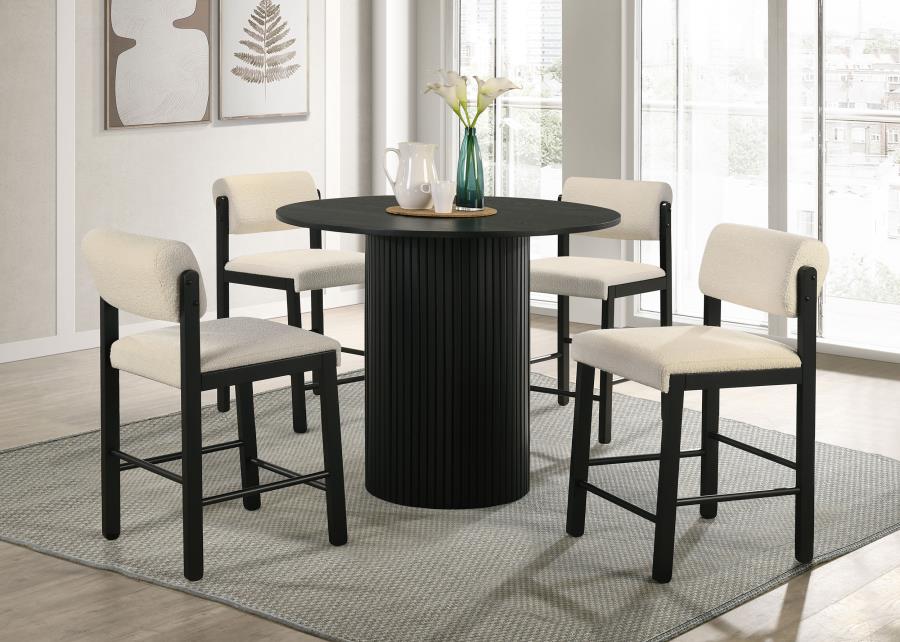 Home & Sleep Outlet - Hamlyn 43-inch Round Wood Counter Height Dining Table Black