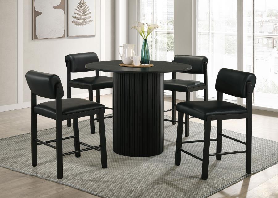 Home & Sleep Outlet - Hamlyn 43-inch Round Wood Counter Height Dining Table Black