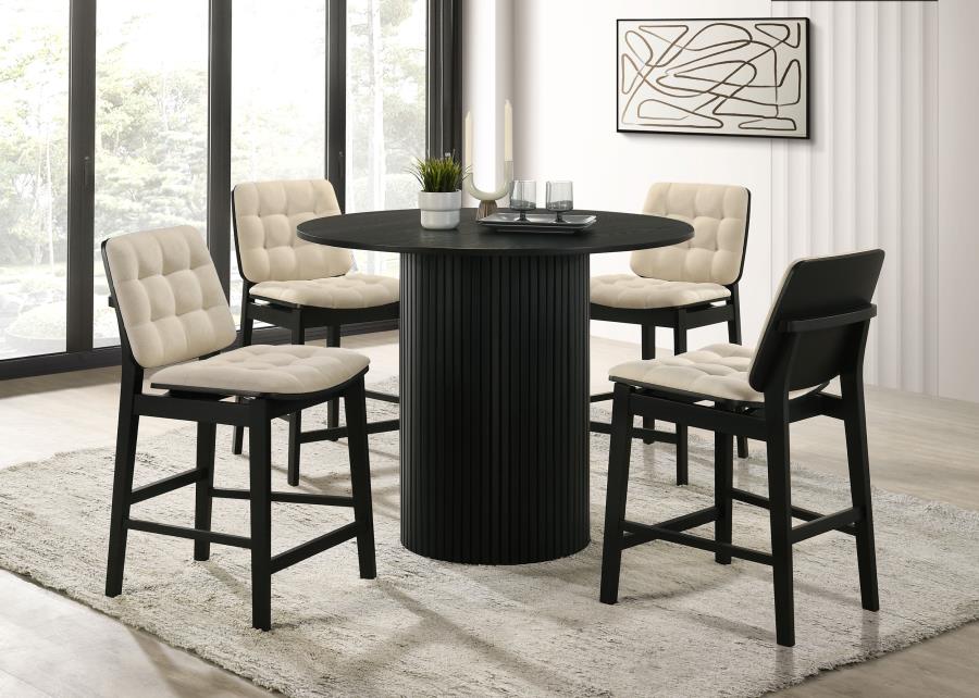 Home & Sleep Outlet - Hamlyn 43-inch Round Wood Counter Height Dining Table Black