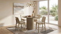 Hamlyn 5-piece Round Wood Counter Height Dining Set Cream and Natural Oak