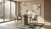 Hamlyn 5-piece Round Wood Counter Height Dining Set Grey and Natural Oak