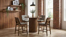 Hamlyn 5-piece Round Wood Counter Height Dining Set Grey and Walnut
