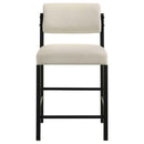 Kehoe Upholstered Counter Height Chair Cream and Black (Set of 2)