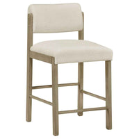 Kehoe Upholstered Counter Height Chair Cream and Natural Oak (Set of 2)