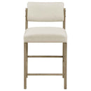 Kehoe Upholstered Counter Height Chair Cream and Natural Oak (Set of 2)