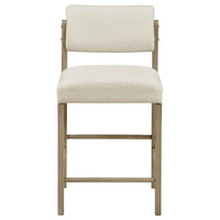 Kehoe Upholstered Counter Height Chair Cream and Natural Oak (Set of 2)