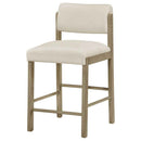 Kehoe Upholstered Counter Height Chair Cream and Natural Oak (Set of 2)