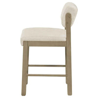 Kehoe Upholstered Counter Height Chair Cream and Natural Oak (Set of 2)