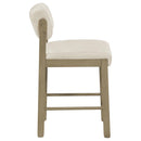 Kehoe Upholstered Counter Height Chair Cream and Natural Oak (Set of 2)