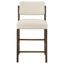 Kehoe Upholstered Counter Height Chair Cream and Walnut (Set of 2)