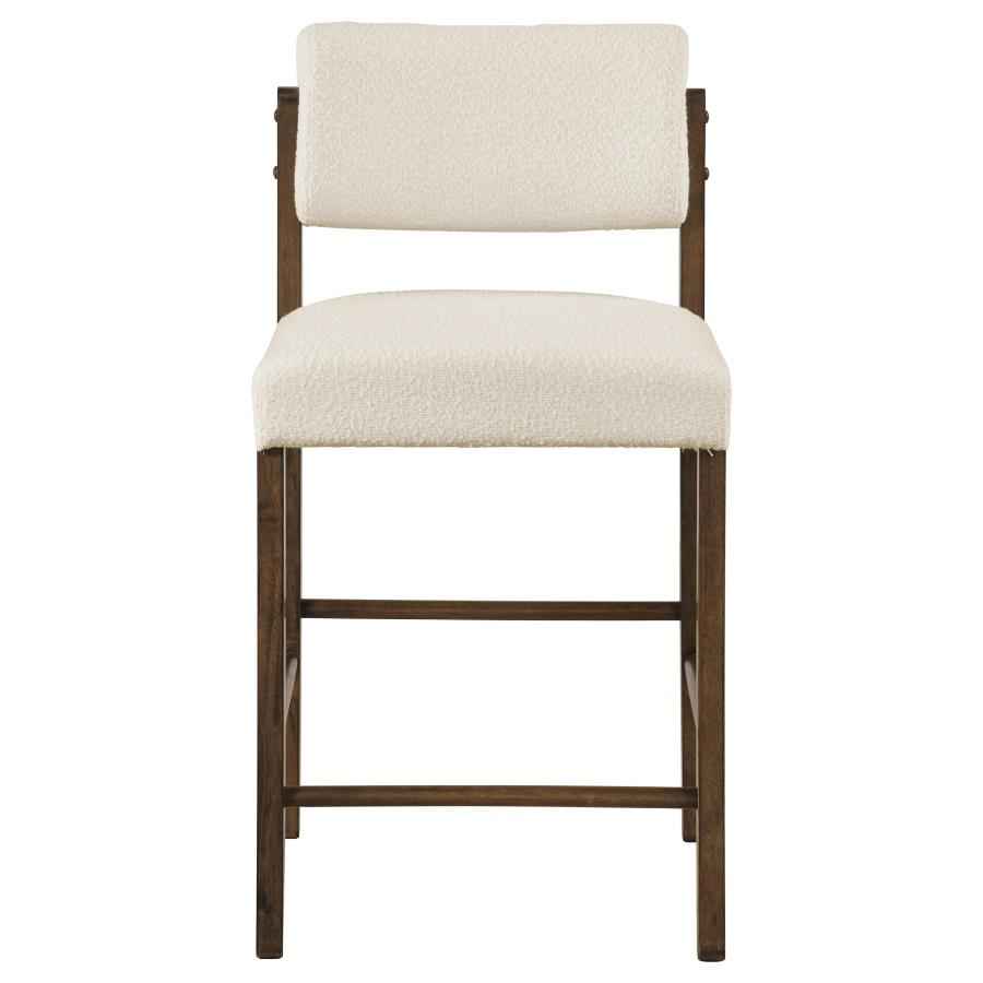 Kehoe Upholstered Counter Height Chair Cream and Walnut (Set of 2)