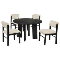 Strouse 5-piece Dining Set Cream and Black