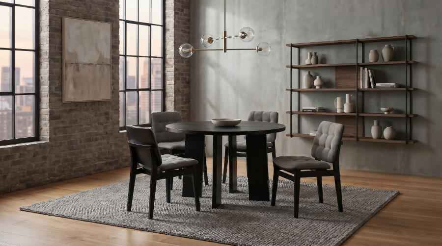 Strouse 5-piece Dining Set Grey and Black