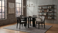 Strouse 47-inch Round Wood Dining Room Table Black
