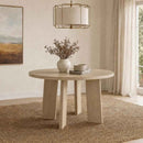 Strouse 47-inch Round Wood Dining Room Table Natural Oak