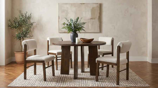 Strouse 5-piece Dining Set Cream and Walnut