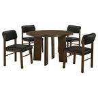 Home & Sleep Outlet - Strouse 5-piece Dining Set Black and Walnut