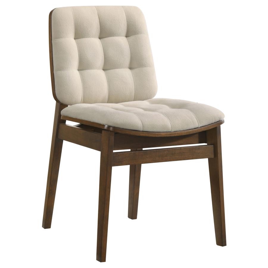 Home & Sleep Outlet - Strouse 5-piece Dining Set Cream and Walnut