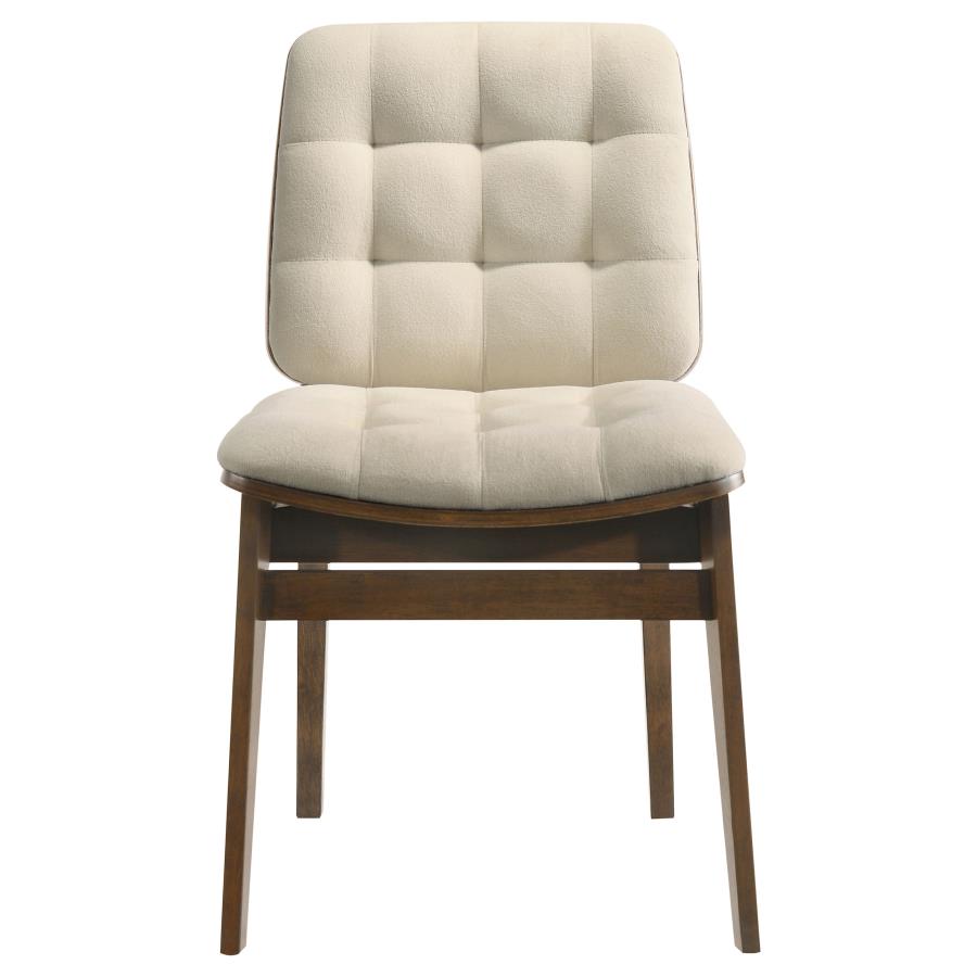 Home & Sleep Outlet - Strouse 5-piece Dining Set Cream and Walnut