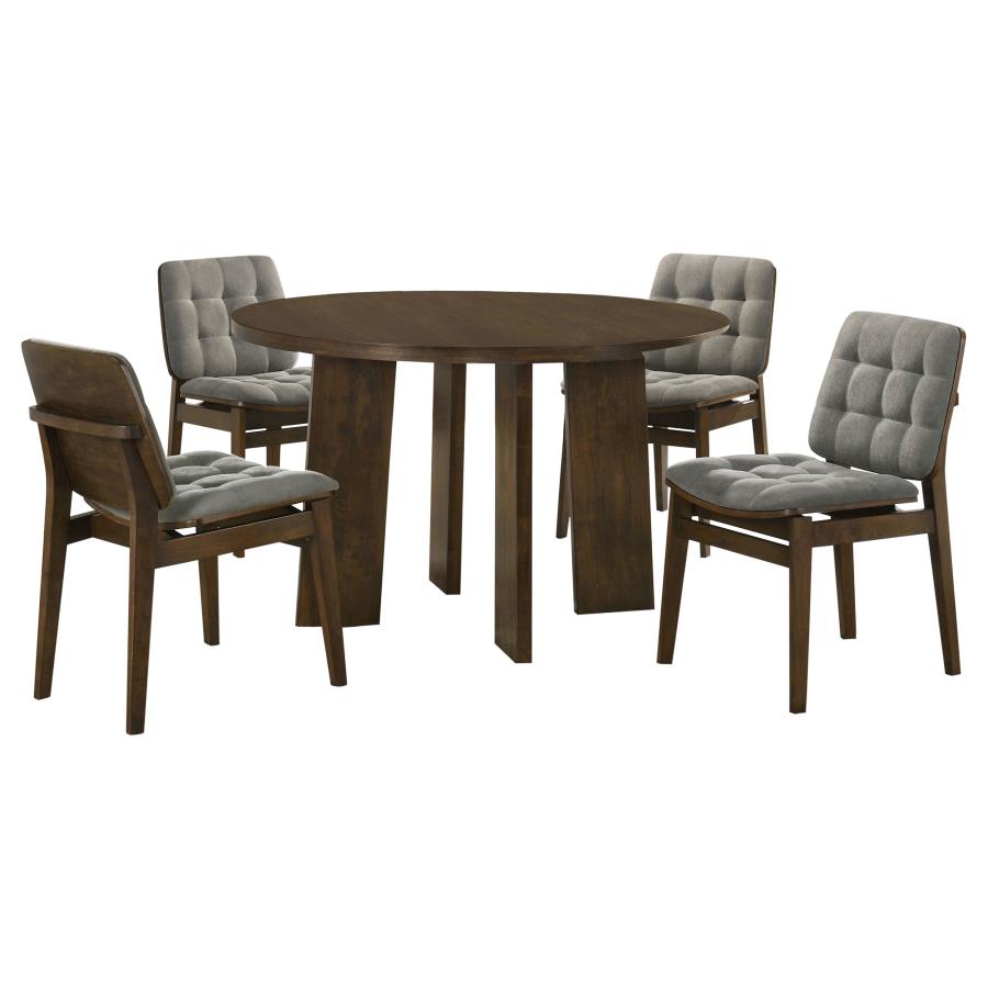 Home & Sleep Outlet - Strouse 5-piece Dining Set Grey and Walnut