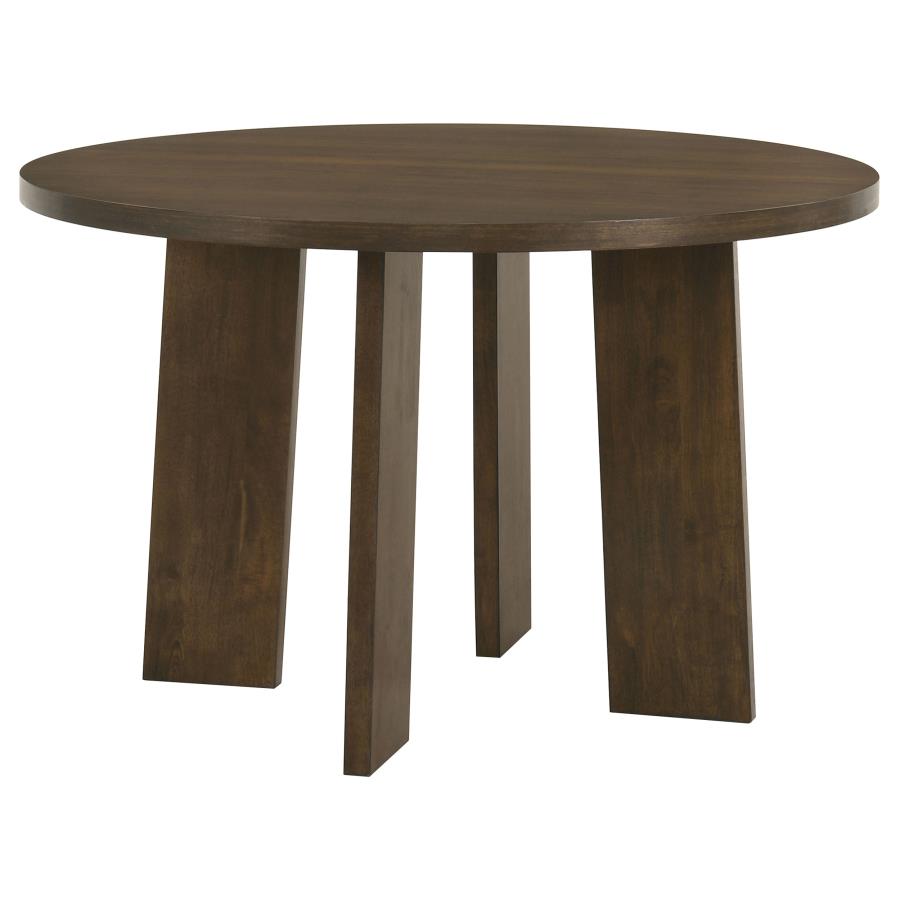 Home & Sleep Outlet - Strouse 47-inch Round Wood Dining Room Table Walnut
