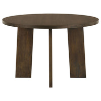 Strouse 47-inch Round Wood Dining Room Table Walnut