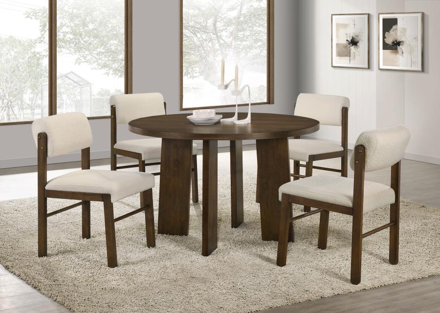 Home & Sleep Outlet - Strouse 47-inch Round Wood Dining Room Table Walnut