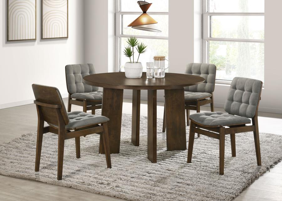 Home & Sleep Outlet - Strouse 47-inch Round Wood Dining Room Table Walnut