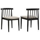 Cullen Dining Side Chair Upholstered Seat Black (Set of 2)