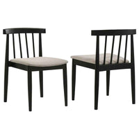 Cullen Dining Side Chair Upholstered Seat Black (Set of 2)