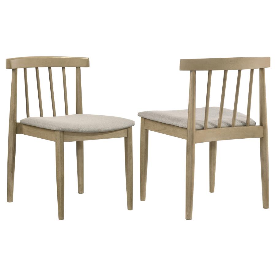 Home & Sleep Outlet - Cullen Dining Side Chair Upholstered Seat Natural Oak (Set of 2)