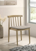 Home & Sleep Outlet - Cullen Dining Side Chair Upholstered Seat Natural Oak (Set of 2)